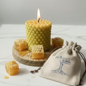 Vela artesanal de cera virgen hecha a mano